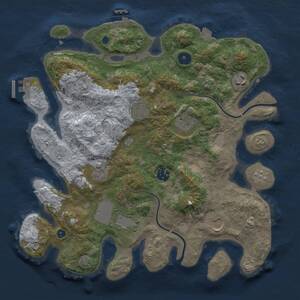 Thumbnail Rust Map: Procedural Map, Size: 3500, Seed: 397751479, 14 Monuments
