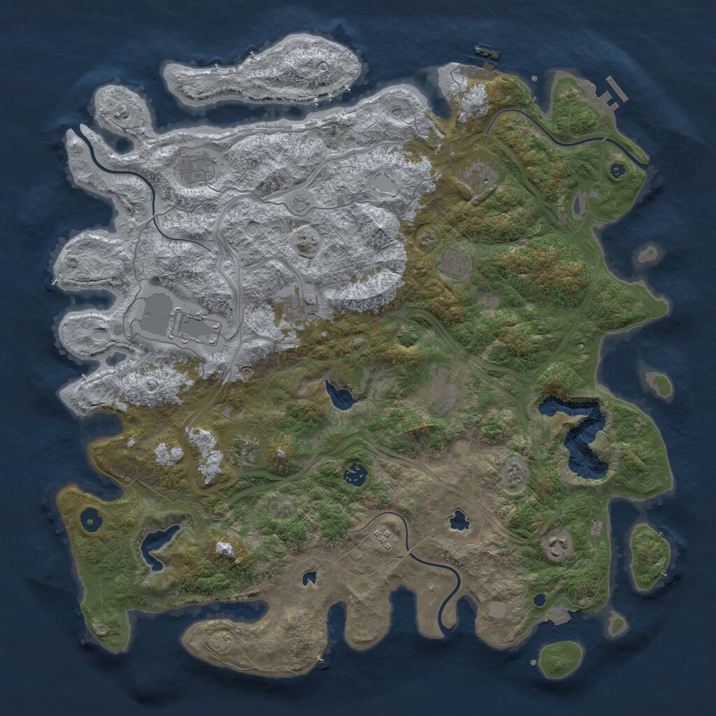 Rust Map: Procedural Map, Size: 4750, Seed: 4818, 16 Monuments