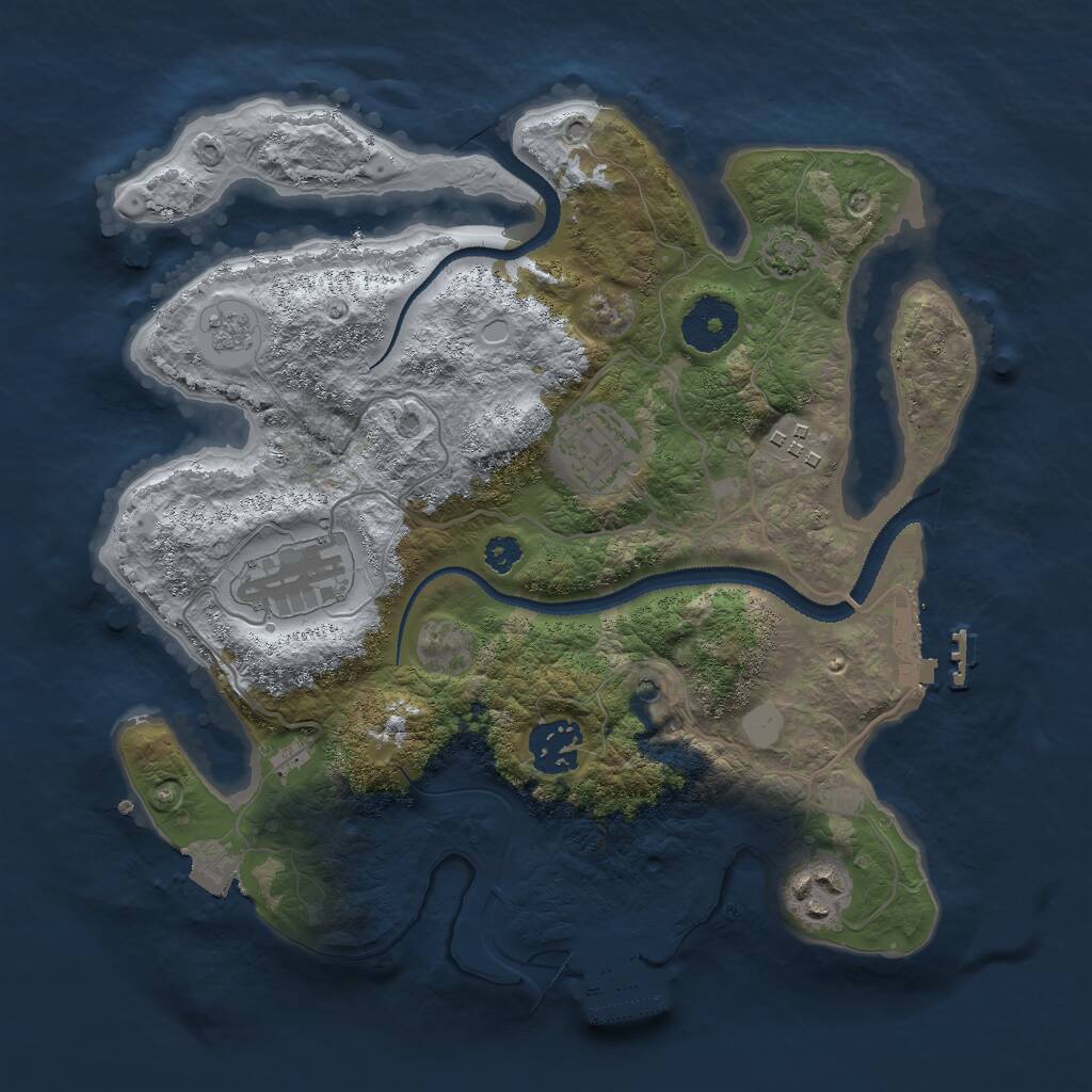 Rust Map: Procedural Map, Size: 3000, Seed: 133799, 11 Monuments