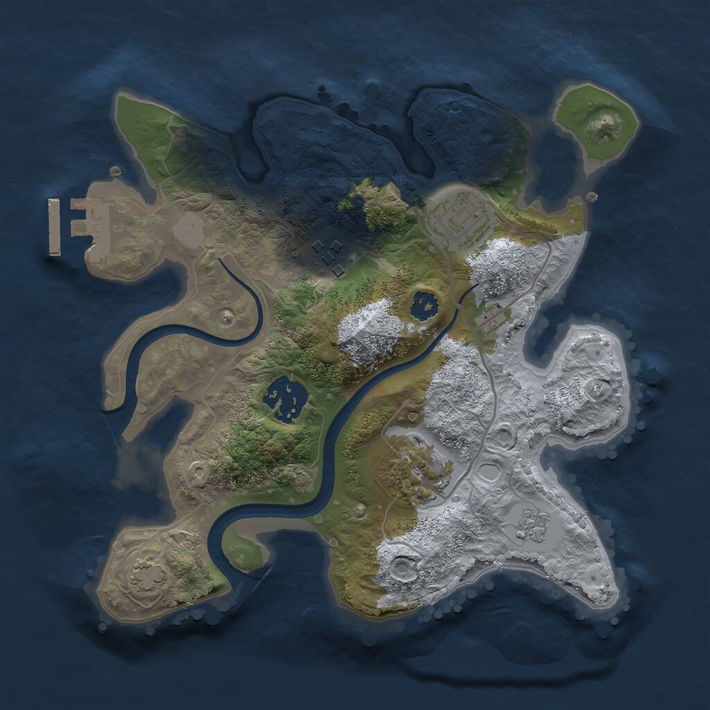 Rust Map: Procedural Map, Size: 2500, Seed: 1188441488, 8 Monuments