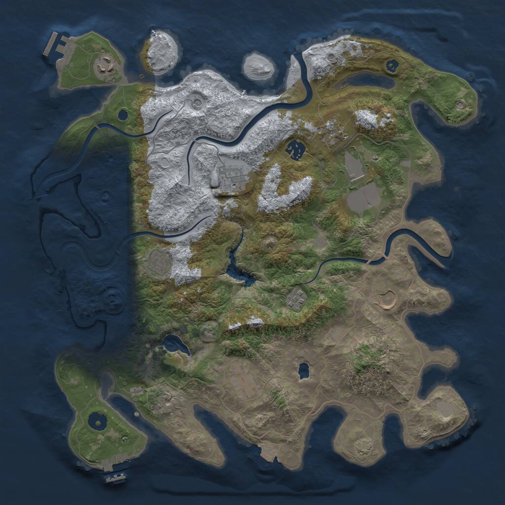 Rust Map: Procedural Map, Size: 4000, Seed: 21352926, 14 Monuments