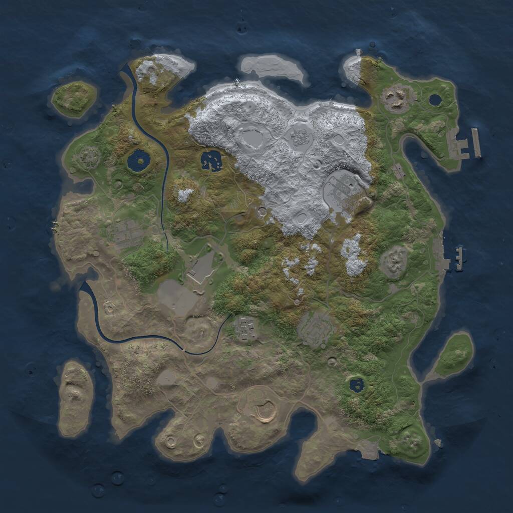 Rust Map: Procedural Map, Size: 3500, Seed: 67000, 14 Monuments