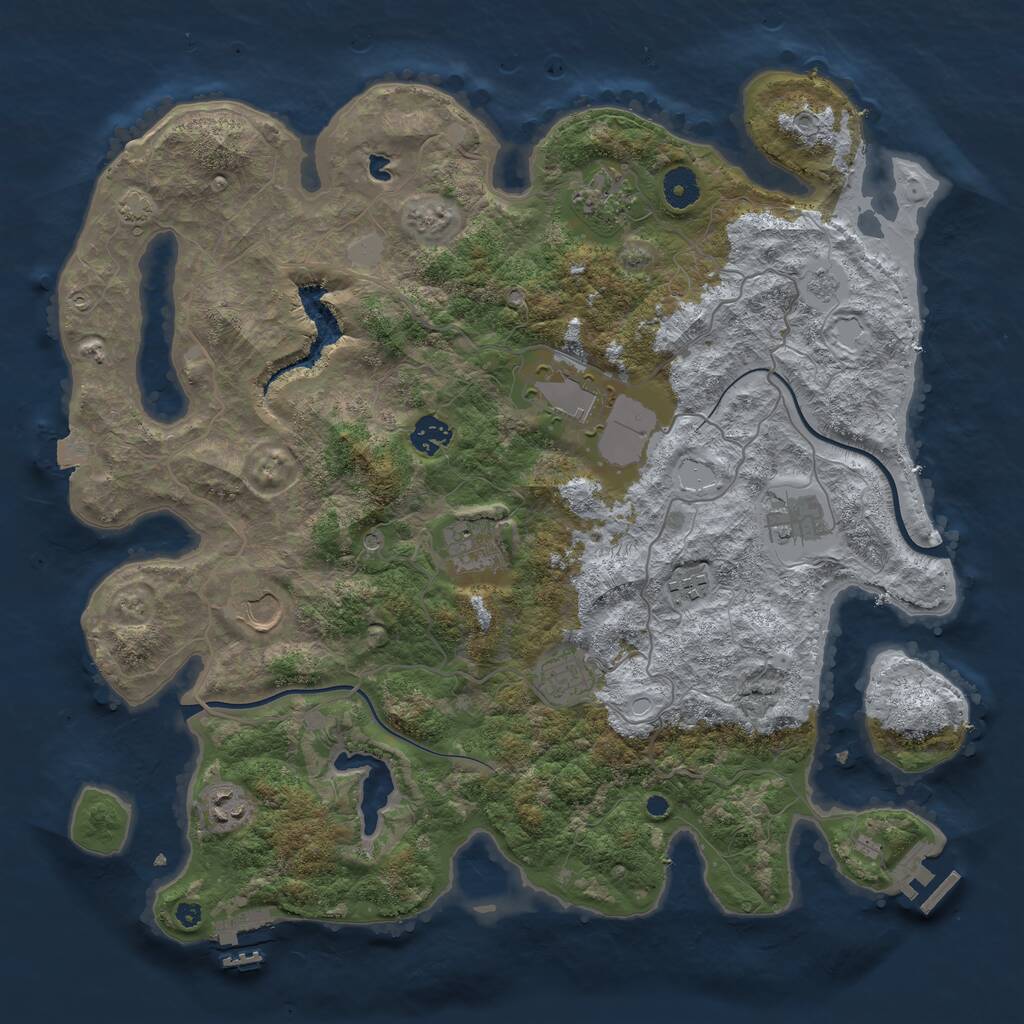 Rust Map: Procedural Map, Size: 4000, Seed: 56123456, 15 Monuments