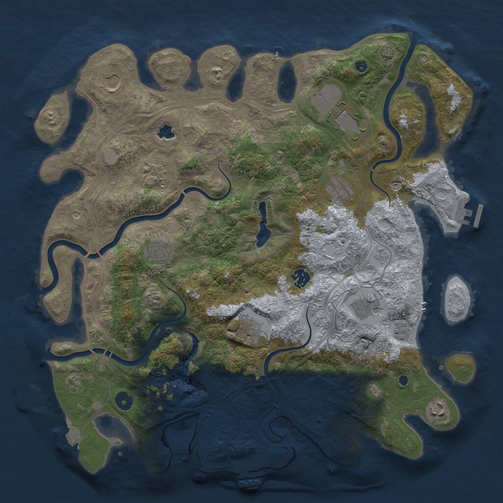 Rust Map: Procedural Map, Size: 4250, Seed: 737663137, 16 Monuments