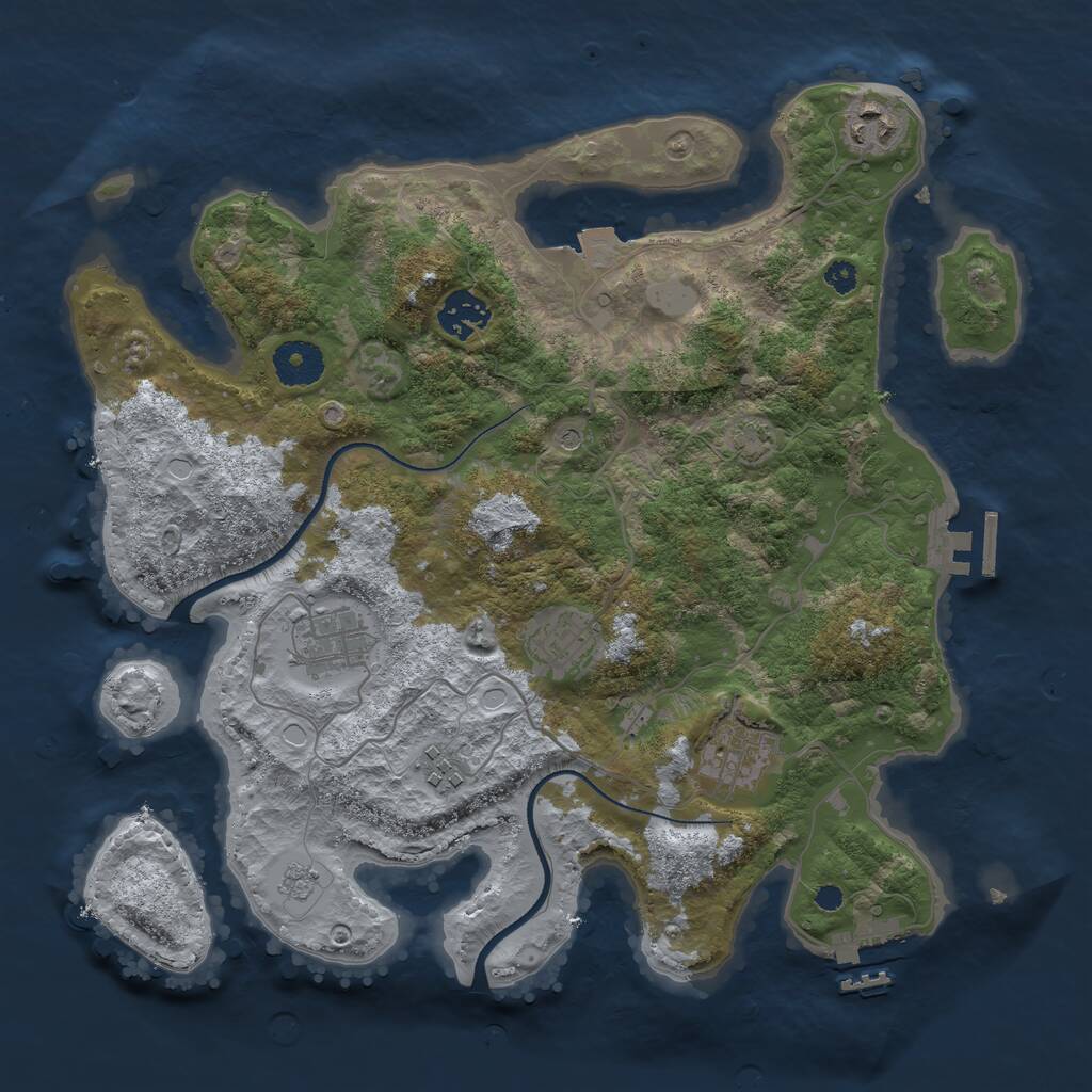 Rust Map: Procedural Map, Size: 3400, Seed: 647559, 12 Monuments