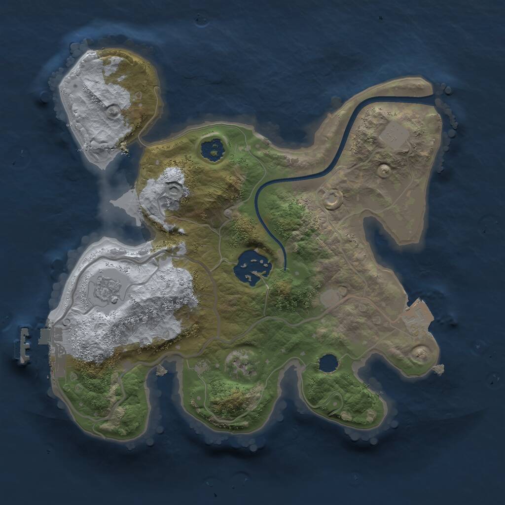 Rust Map: Procedural Map, Size: 2200, Seed: 5879, 4 Monuments