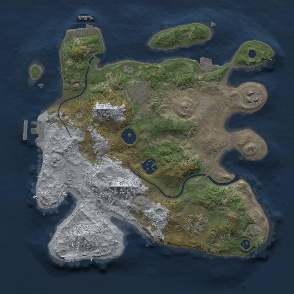 Rust Map: Procedural Map, Size: 3000, Seed: 287630609, 10 Monuments