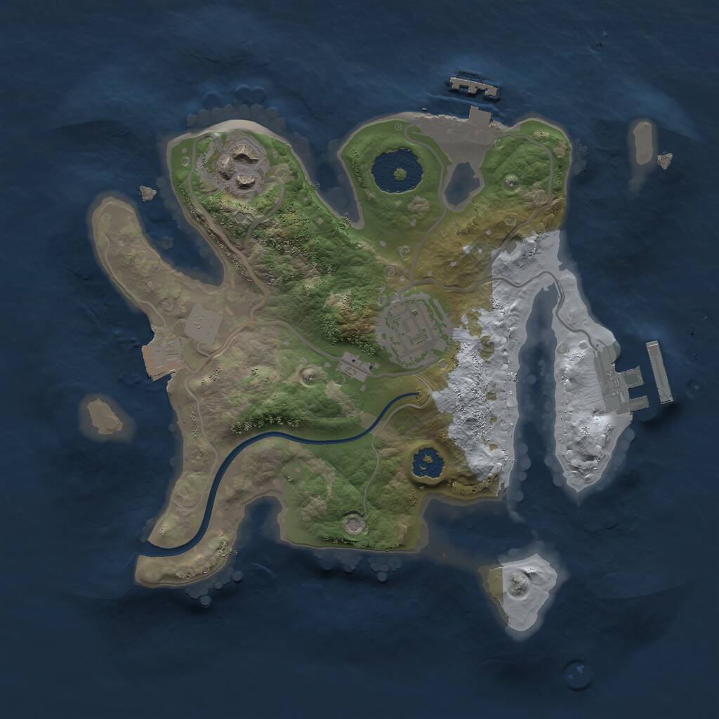 Rust Map: Procedural Map, Size: 2300, Seed: 2547879, 5 Monuments