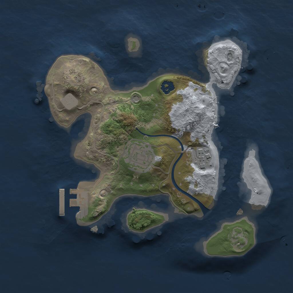 Rust Map: Procedural Map, Size: 2200, Seed: 687459, 4 Monuments