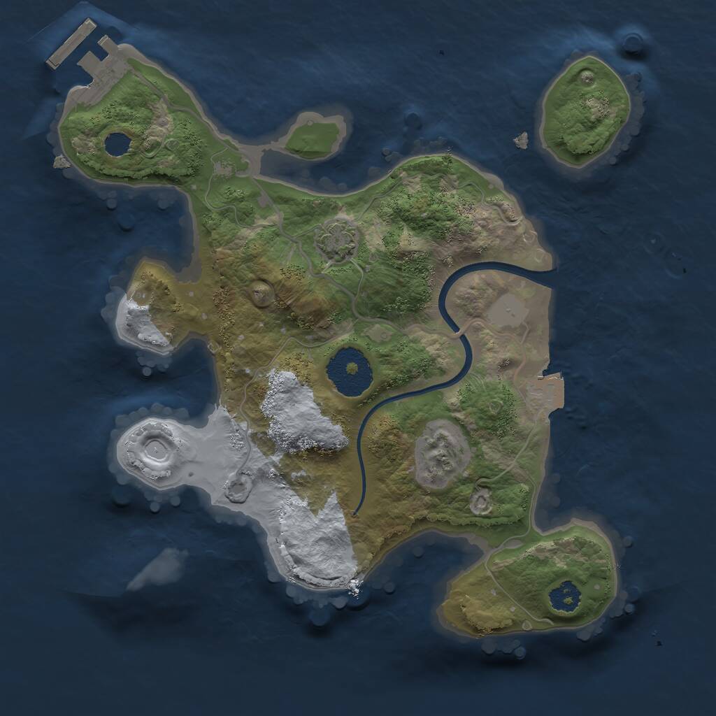 Rust Map: Procedural Map, Size: 2350, Seed: 58749, 3 Monuments
