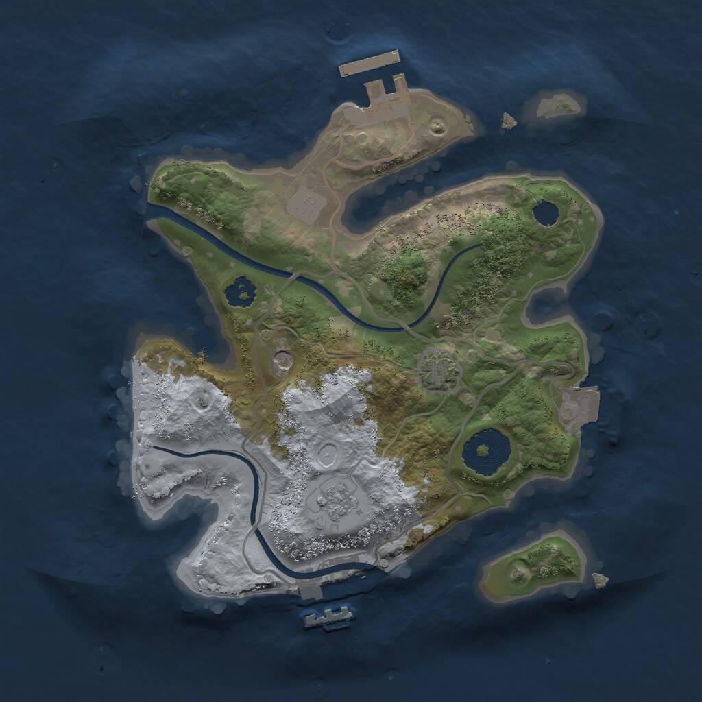 Rust Map: Procedural Map, Size: 2300, Seed: 7548, 6 Monuments