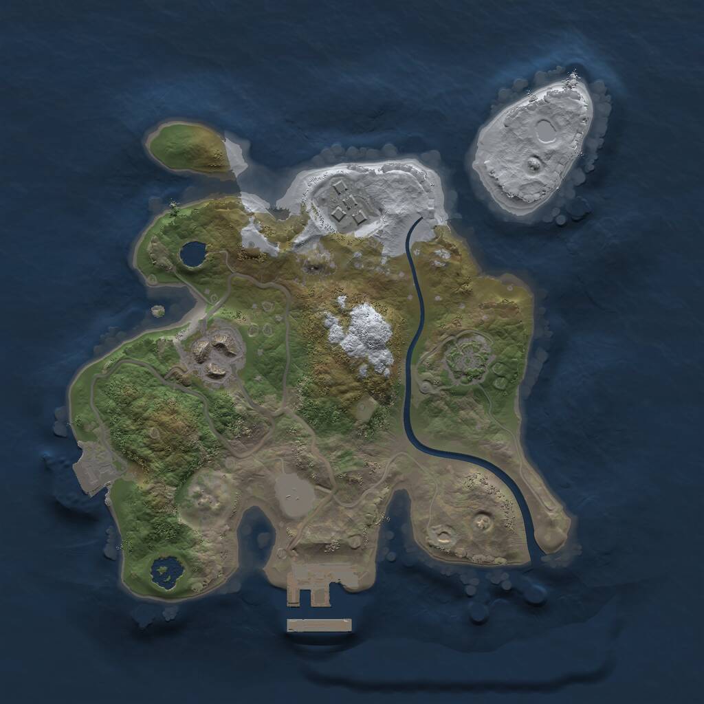 Rust Map: Procedural Map, Size: 2200, Seed: 987564, 5 Monuments