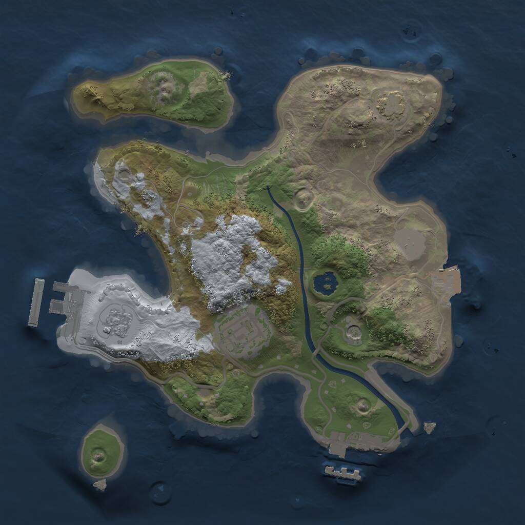 Rust Map: Procedural Map, Size: 2200, Seed: 987489, 7 Monuments