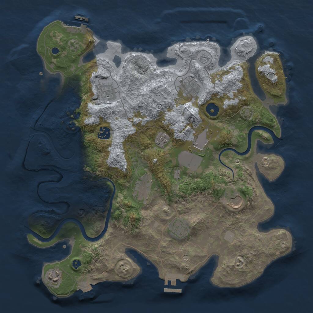 Rust Map: Procedural Map, Size: 3600, Seed: 1876872979, 15 Monuments