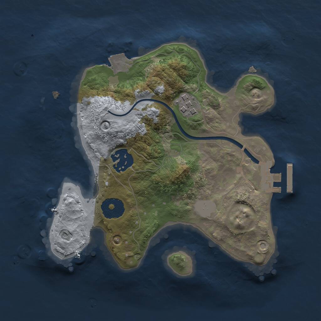 Rust Map: Procedural Map, Size: 2200, Seed: 6973, 4 Monuments