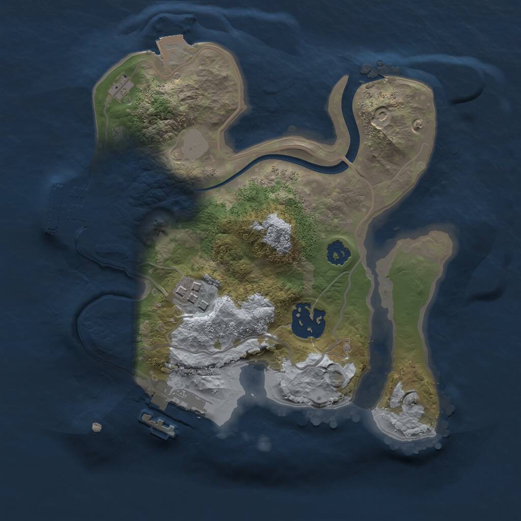 Rust Map: Procedural Map, Size: 2200, Seed: 996874, 5 Monuments