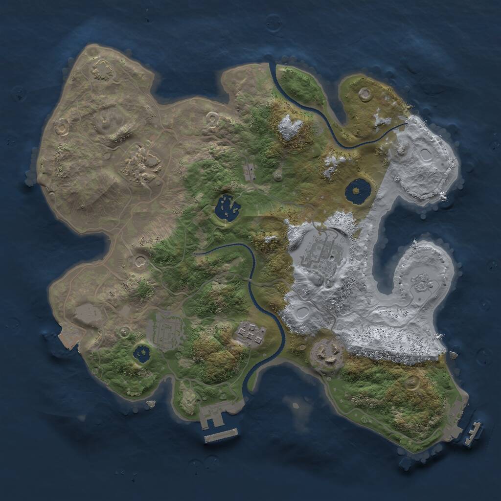 Rust Map: Procedural Map, Size: 3000, Seed: 55624, 12 Monuments