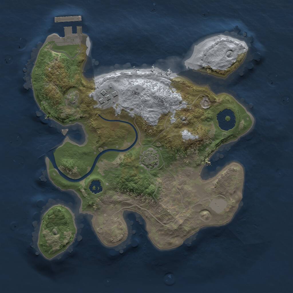 Rust Map: Procedural Map, Size: 2200, Seed: 102138, 4 Monuments