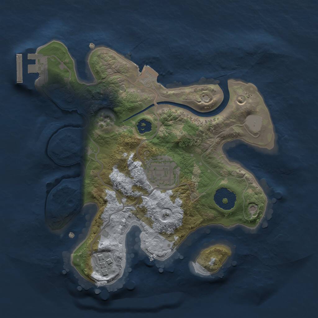 Rust Map: Procedural Map, Size: 2200, Seed: 8675309, 4 Monuments