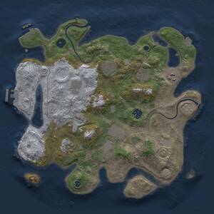 Thumbnail Rust Map: Procedural Map, Size: 3500, Seed: 2083072471, 14 Monuments