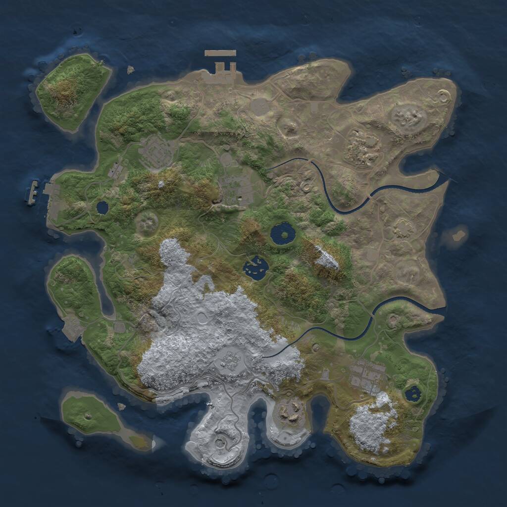 Rust Map: Procedural Map, Size: 3250, Seed: 12304, 12 Monuments