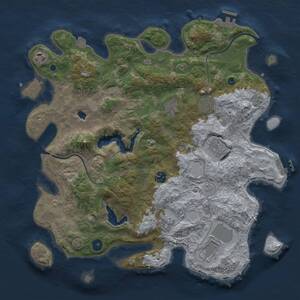 Thumbnail Rust Map: Procedural Map, Size: 4000, Seed: 324845751, 14 Monuments