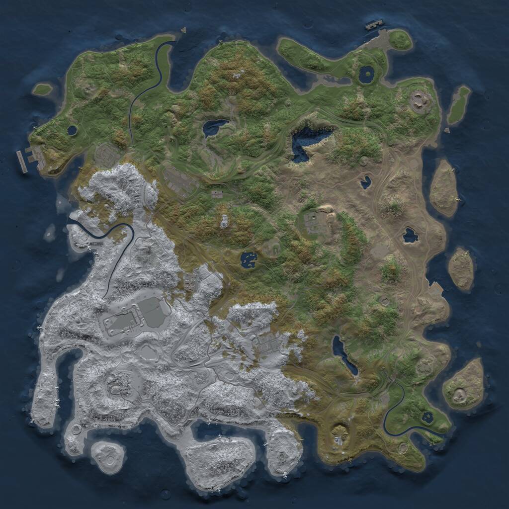 Rust Map: Procedural Map, Size: 4500, Seed: 1770795857, 15 Monuments