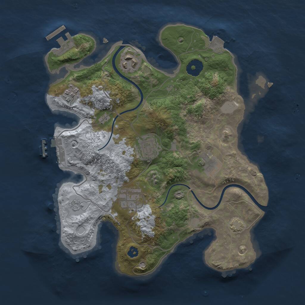 Rust Map: Procedural Map, Size: 2800, Seed: 45612, 10 Monuments