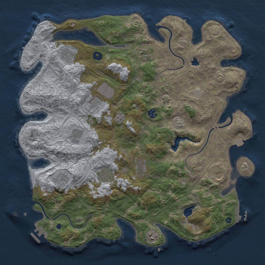 Rust Map: Procedural Map, Size: 4250, Seed: 488707848, 17 Monuments