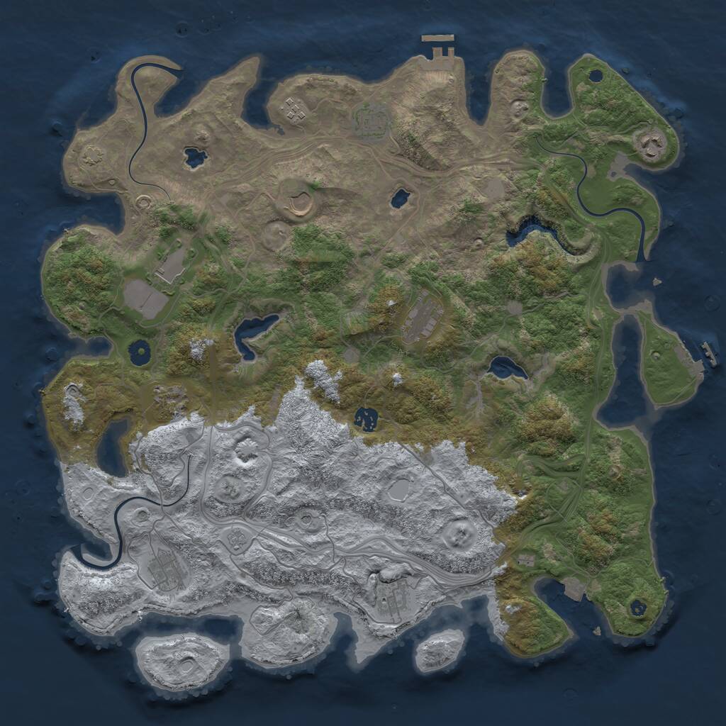 Rust Map: Procedural Map, Size: 4500, Seed: 521905448, 16 Monuments