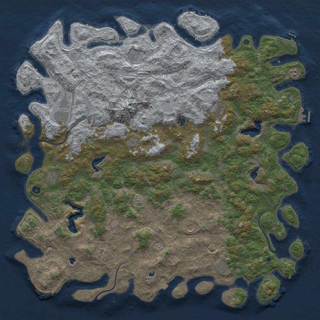 Rust Map: Procedural Map, Size: 6000, Seed: 202412, 17 Monuments