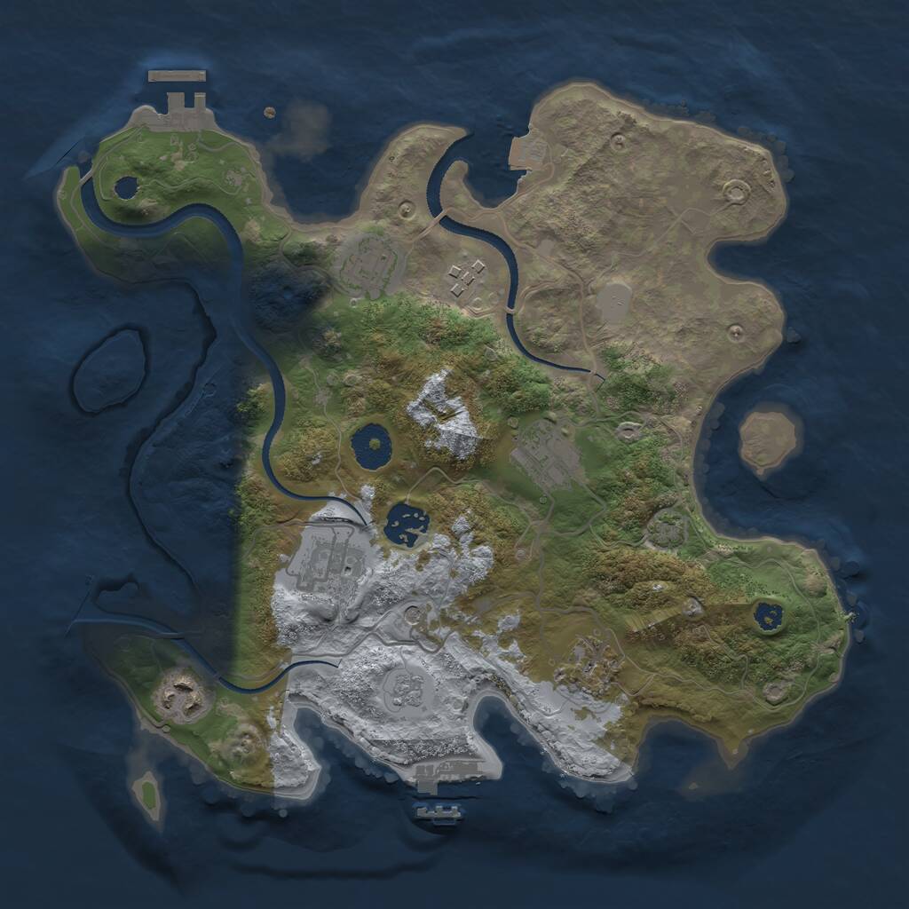 Rust Map: Procedural Map, Size: 3200, Seed: 75439520, 13 Monuments