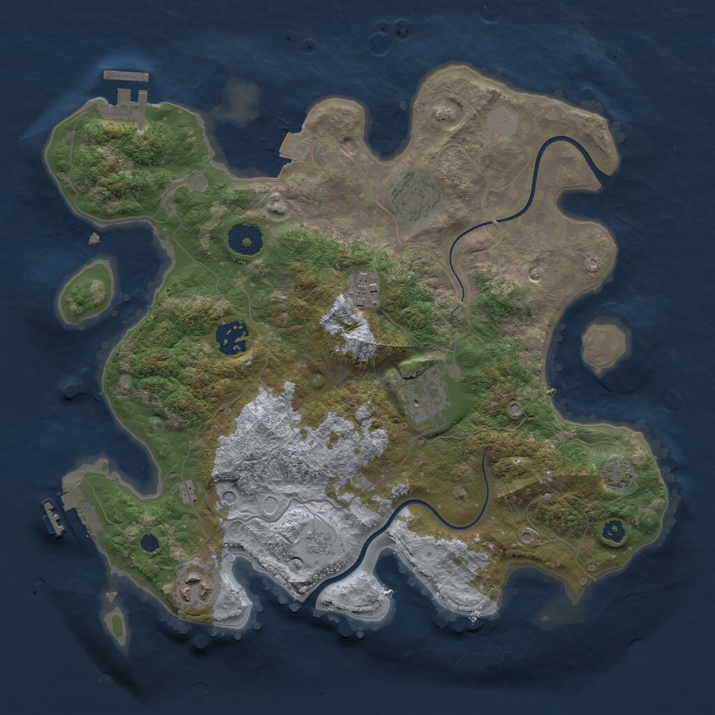Rust Map: Procedural Map, Size: 3200, Seed: 75439520, 11 Monuments