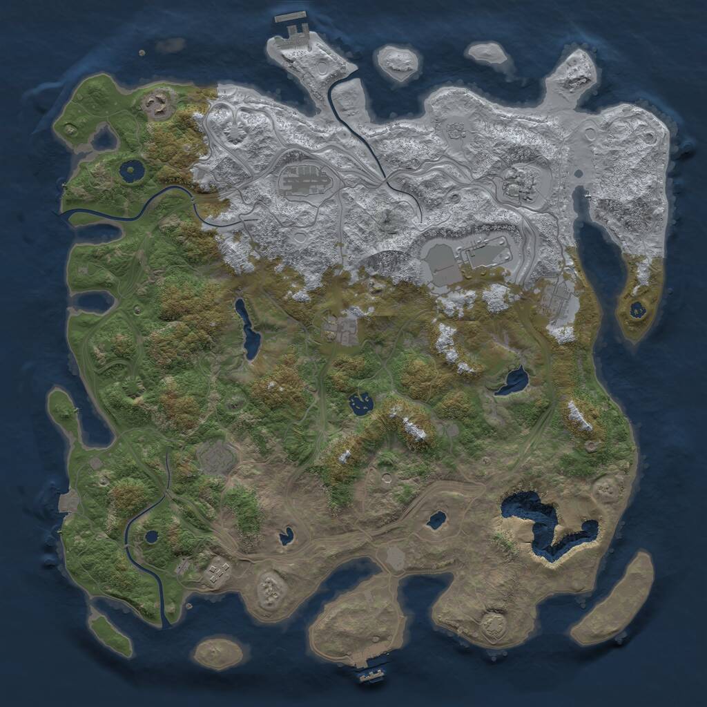 Rust Map: Procedural Map, Size: 4500, Seed: 722380780, 15 Monuments