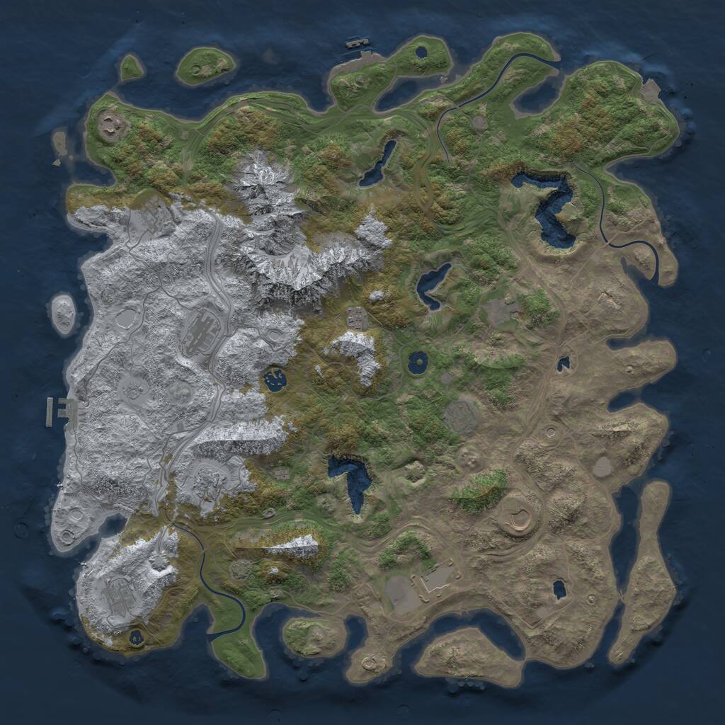Rust Map: Procedural Map, Size: 5000, Seed: 1422995709, 17 Monuments