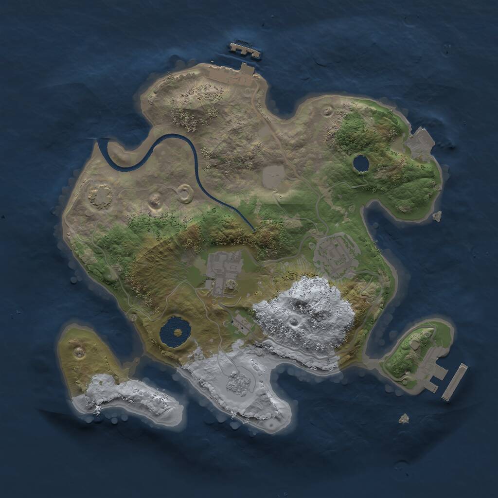 Rust Map: Procedural Map, Size: 2500, Seed: 31642, 7 Monuments