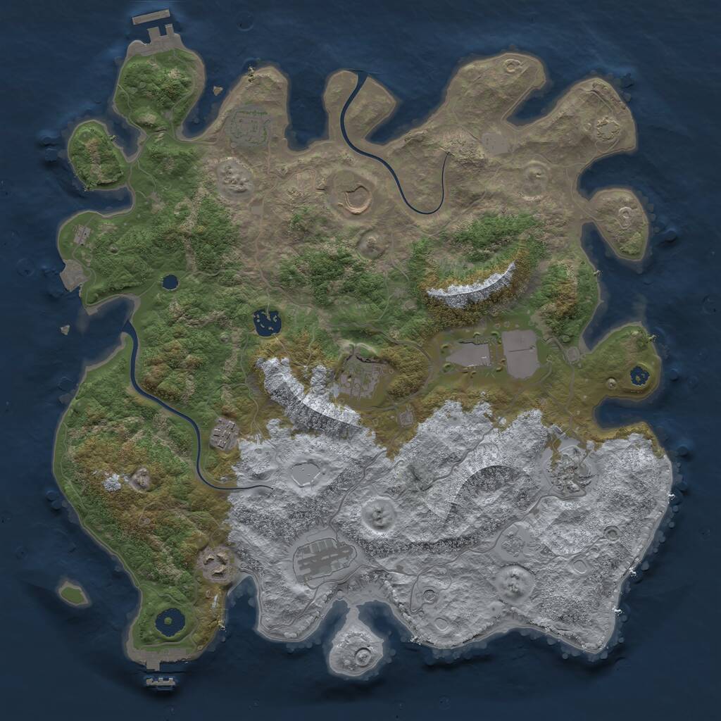 Rust Map: Procedural Map, Size: 3855, Seed: 50000, 15 Monuments