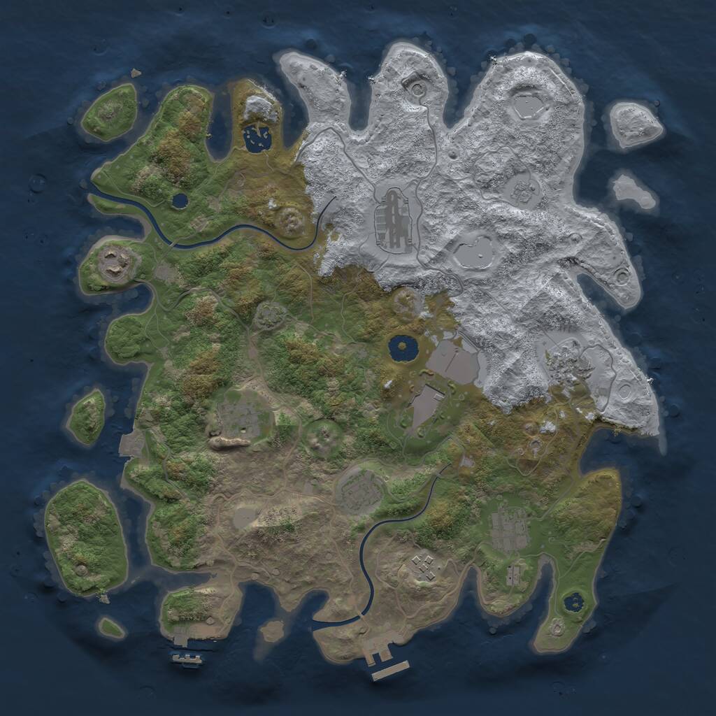 Rust Map: Procedural Map, Size: 3750, Seed: 858157088, 15 Monuments
