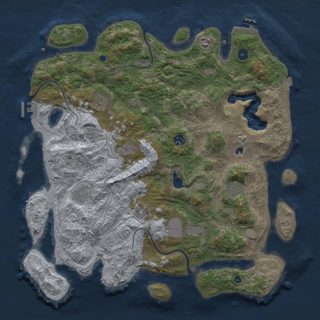 Rust Map: Procedural Map, Size: 4250, Seed: 561484169, 15 Monuments