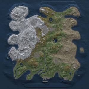 Thumbnail Rust Map: Procedural Map, Size: 3500, Seed: 465352343, 15 Monuments