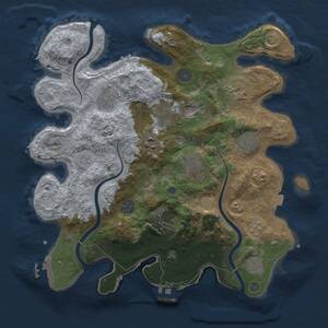 Thumbnail Rust Map: Procedural Map, Size: 3500, Seed: 465352343, 17 Monuments