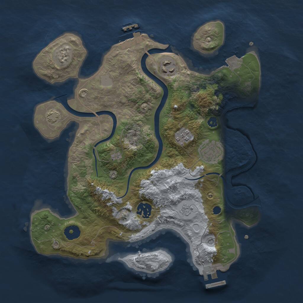 Rust Map: Procedural Map, Size: 3000, Seed: 1969240527, 10 Monuments