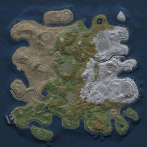 Thumbnail Rust Map: Procedural Map, Size: 3500, Seed: 67126784, 13 Monuments