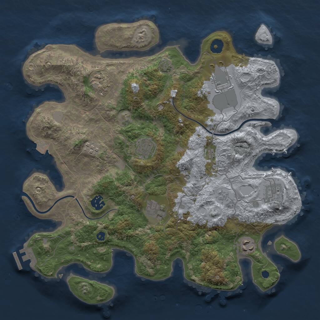 Rust Map: Procedural Map, Size: 3500, Seed: 67126784, 13 Monuments