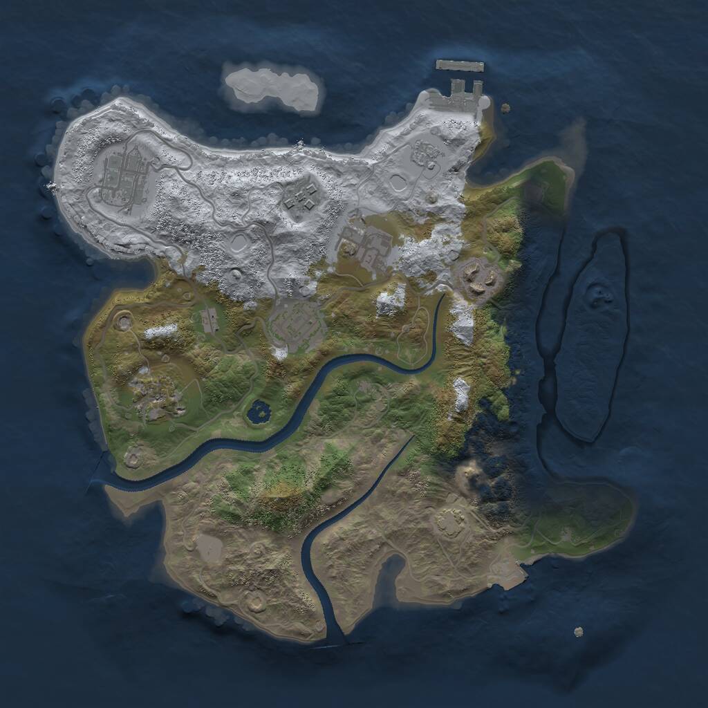 Rust Map: Procedural Map, Size: 3000, Seed: 230470, 10 Monuments