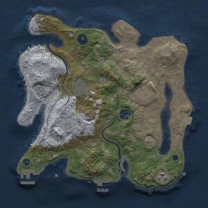 Thumbnail Rust Map: Procedural Map, Size: 3000, Seed: 1710363160, 11 Monuments