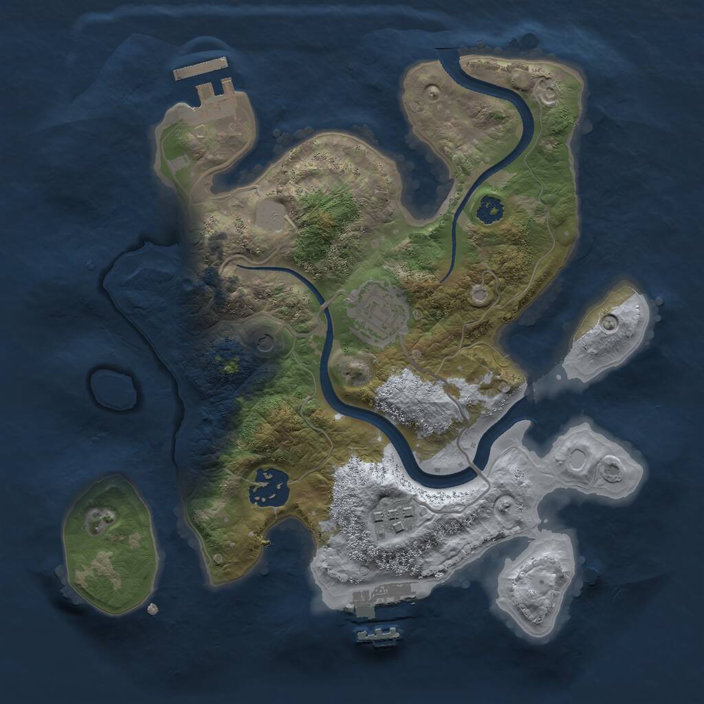 Rust Map: Procedural Map, Size: 2600, Seed: 65413, 7 Monuments