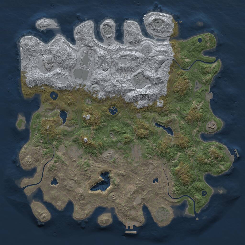 Rust Map: Procedural Map, Size: 4500, Seed: 186066781, 15 Monuments