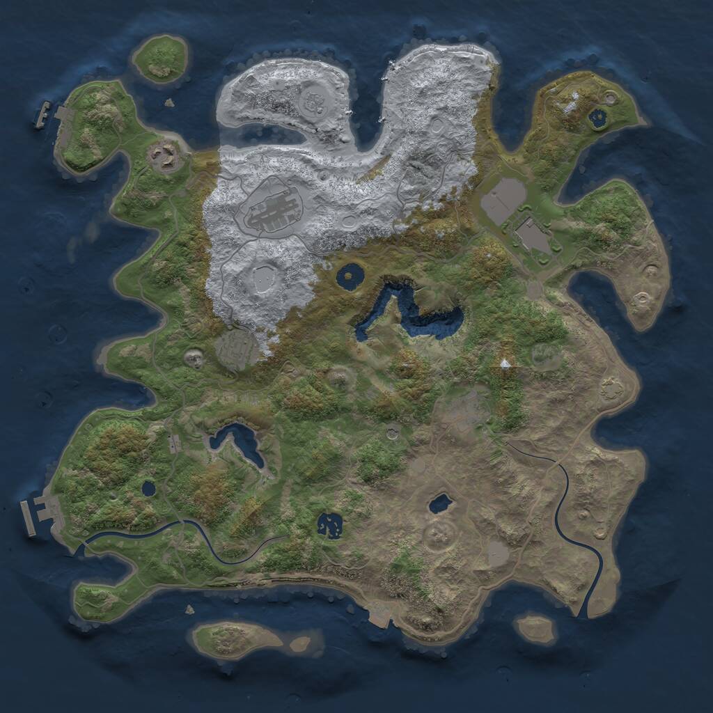 Rust Map: Procedural Map, Size: 4000, Seed: 70830341, 12 Monuments