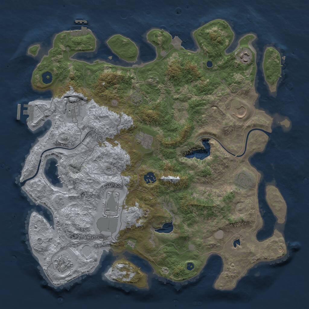 Rust Map: Procedural Map, Size: 4000, Seed: 2166747, 14 Monuments